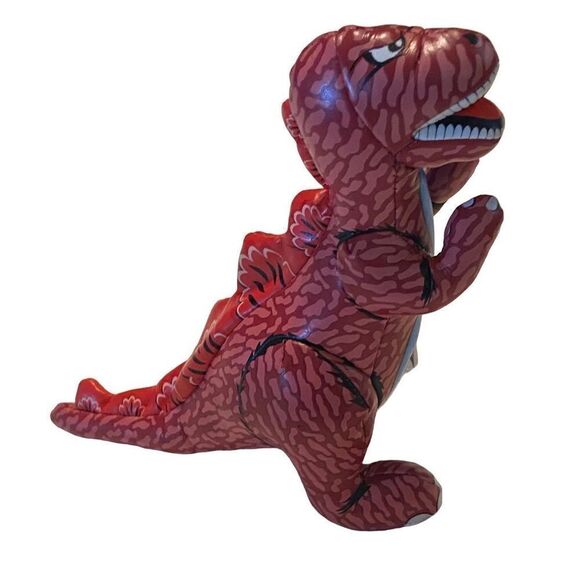 9“ 1993 Good Stuff  Corp Red Blue White T Rex Vinyl Plush - Picture 1 of 8